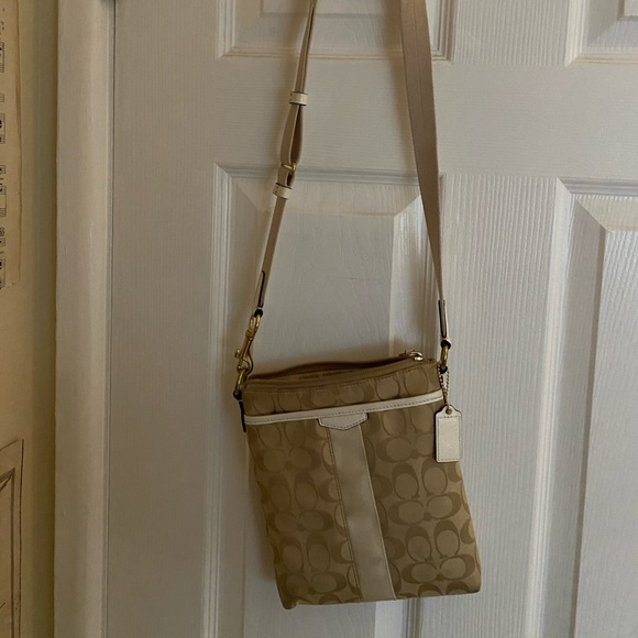 Coach Handbags - COACH Natural Signature Colorblock Crossbody